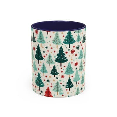 Christmas Tree Coffee Mug 11oz 15oz | Holiday Gift | Cute Winter Hot Cocoa Cup