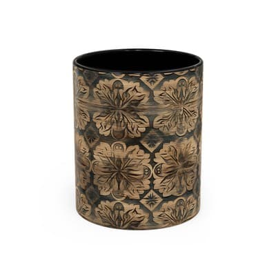Dark Floral Coffee Mug 11oz 15oz | Gothic Boho Gift | Moody Rustic Kitchen Cup