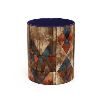 Rustic Tribal Coffee Mug 11oz 15oz | Boho Farmhouse Gift | Earthy Kitchen Decor