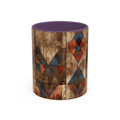 Rustic Tribal Coffee Mug 11oz 15oz | Boho Farmhouse Gift | Earthy Kitchen Decor