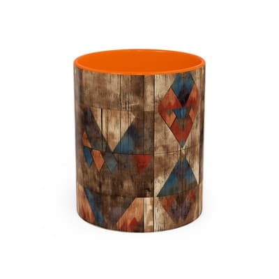 Rustic Tribal Coffee Mug 11oz 15oz | Boho Farmhouse Gift | Earthy Kitchen Decor