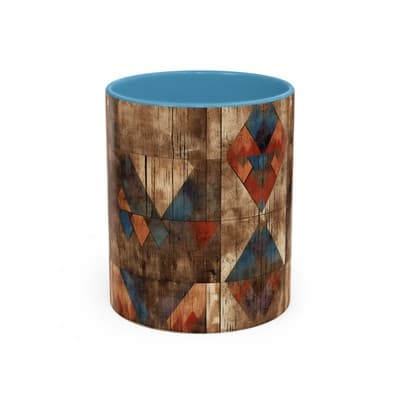 Rustic Tribal Coffee Mug 11oz 15oz | Boho Farmhouse Gift | Earthy Kitchen Decor