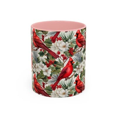 Cardinal Coffee Mug 11oz 15oz | Holiday Bird Gift | Winter Nature Decor Cup