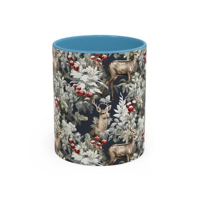 Rustic Deer Coffee Mug 11oz 15oz | Winter Forest Holiday Gift | Woodland Decor