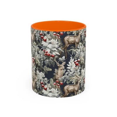 Rustic Deer Coffee Mug 11oz 15oz | Winter Forest Holiday Gift | Woodland Decor