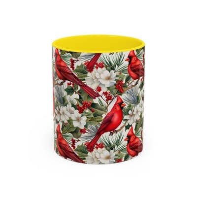 Cardinal Coffee Mug 11oz 15oz | Holiday Bird Gift | Winter Nature Decor Cup