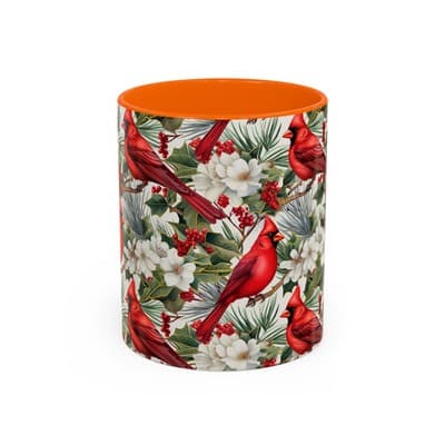 Cardinal Coffee Mug 11oz 15oz | Holiday Bird Gift | Winter Nature Decor Cup
