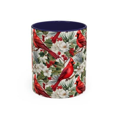 Cardinal Coffee Mug 11oz 15oz | Holiday Bird Gift | Winter Nature Decor Cup