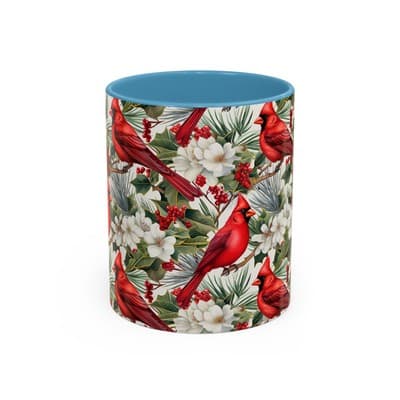 Cardinal Coffee Mug 11oz 15oz | Holiday Bird Gift | Winter Nature Decor Cup