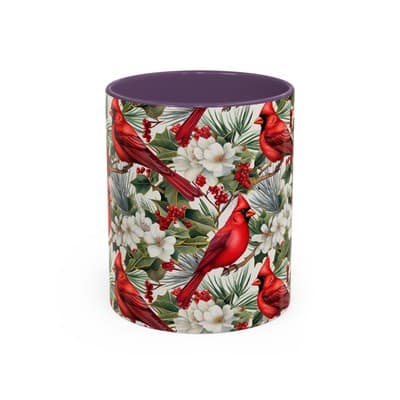 Cardinal Coffee Mug 11oz 15oz | Holiday Bird Gift | Winter Nature Decor Cup