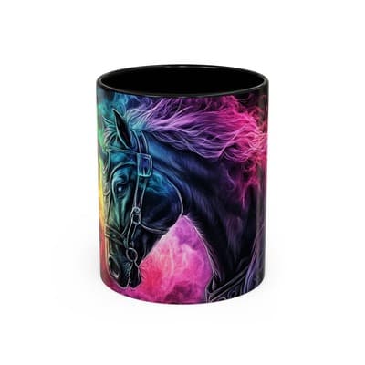 Rainbow Unicorn Horse Mug 11oz 15oz | Fantasy Coffee Cup | Gift for Dreamers