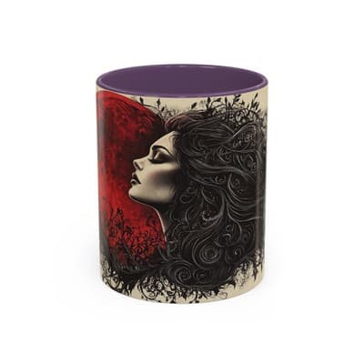Gothic Moon Woman Mug 11oz 15oz | Dark Feminine Cup | Witchy Gift for Her