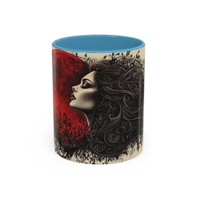 Gothic Moon Woman Mug 11oz 15oz | Dark Feminine Cup | Witchy Gift for Her