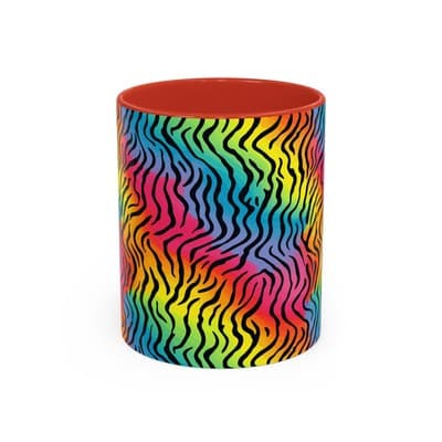 Rainbow Zebra Print Mug 11oz 15oz | Colorful Animal Cup | Bold Gift for Her