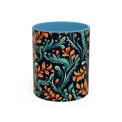 Bold Botanical Coffee Mug 11oz 15oz | Colorful Nature Cup | Artistic Gift Idea
