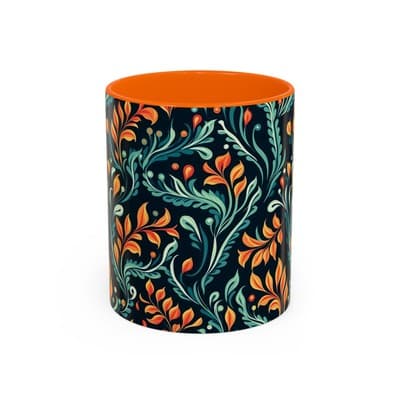 Bold Botanical Coffee Mug 11oz 15oz | Colorful Nature Cup | Artistic Gift Idea