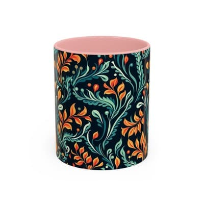 Bold Botanical Coffee Mug 11oz 15oz | Colorful Nature Cup | Artistic Gift Idea