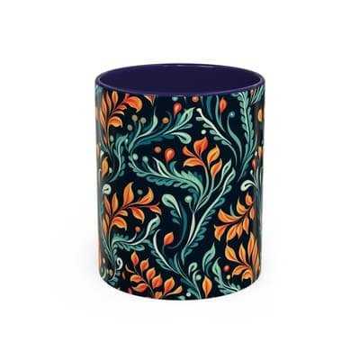 Bold Botanical Coffee Mug 11oz 15oz | Colorful Nature Cup | Artistic Gift Idea