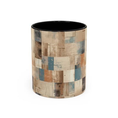 Modern Rustic Coffee Mug 11oz 15oz | Earth Tone Art Cup | Cozy Minimalist Gift