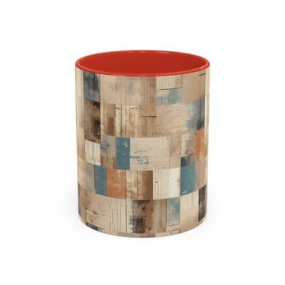Modern Rustic Coffee Mug 11oz 15oz | Earth Tone Art Cup | Cozy Minimalist Gift
