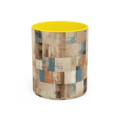 Modern Rustic Coffee Mug 11oz 15oz | Earth Tone Art Cup | Cozy Minimalist Gift