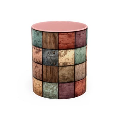 Rustic Patchwork Coffee Mug 11oz 15oz | Vintage Home Gift | Cozy Country Cup