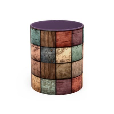 Rustic Patchwork Coffee Mug 11oz 15oz | Vintage Home Gift | Cozy Country Cup