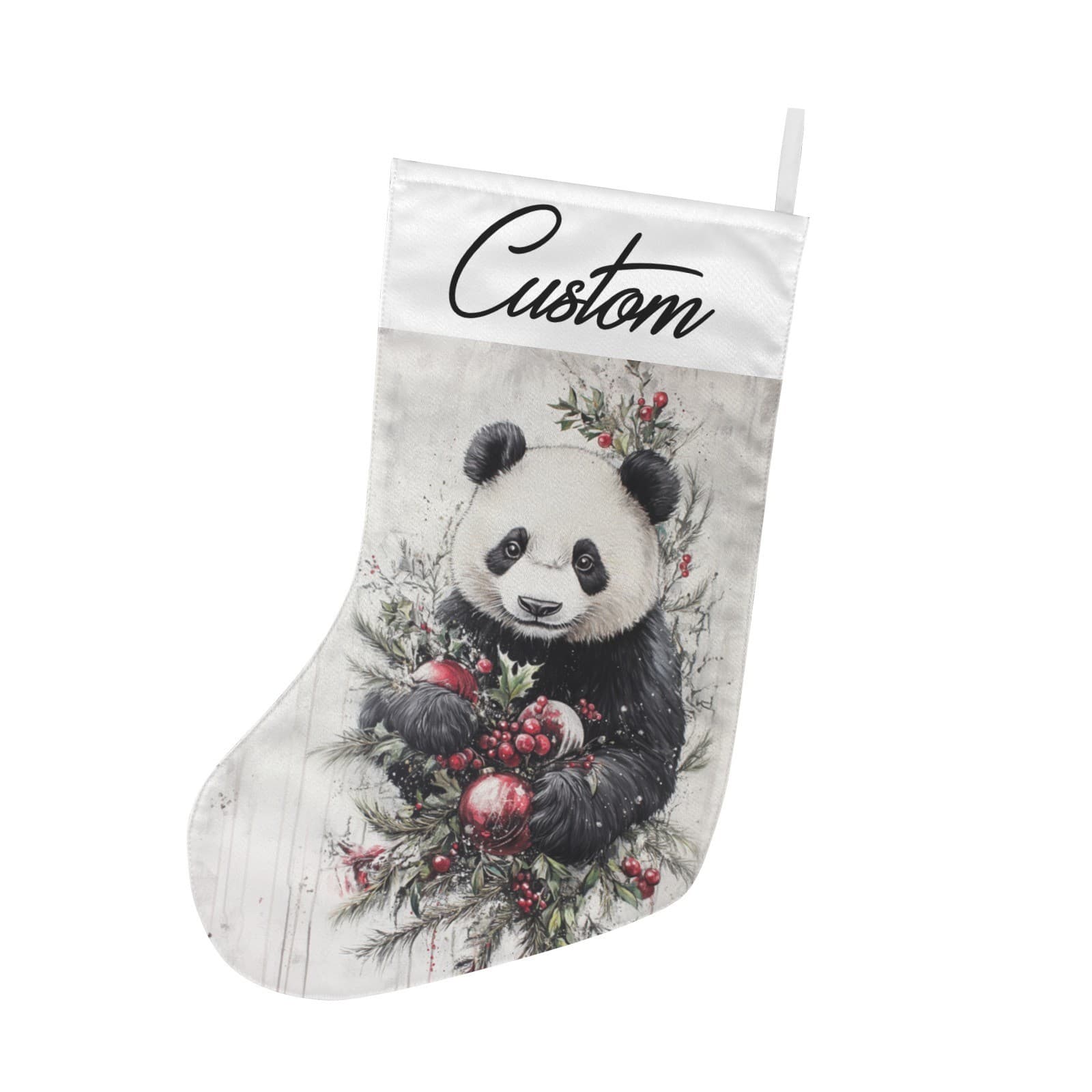 Panda Bear Christmas Stocking Gift for Her Him Kids Teens Holiday Home Decor