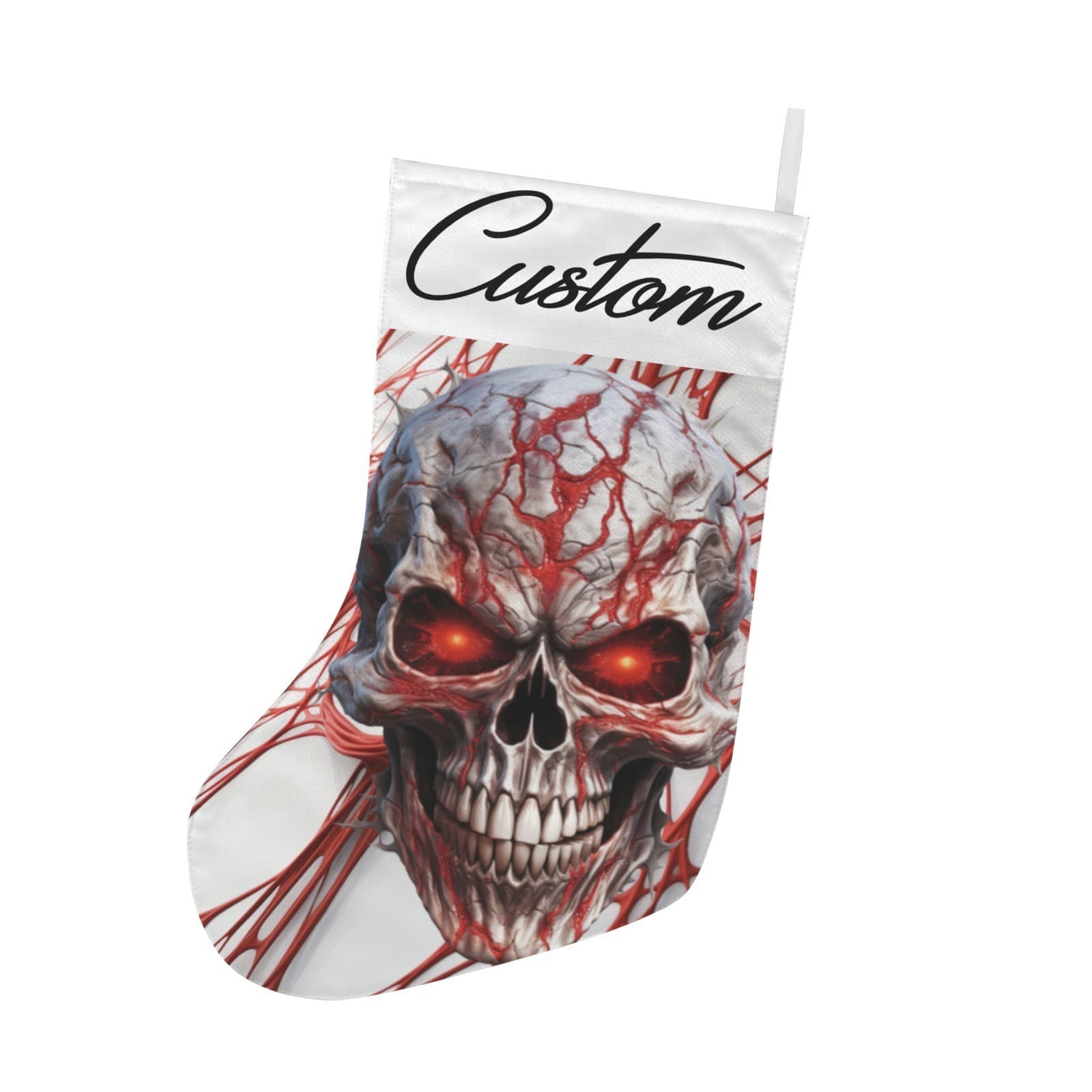 Custom Skull Christmas Stocking Gothic Horror Personalized Name