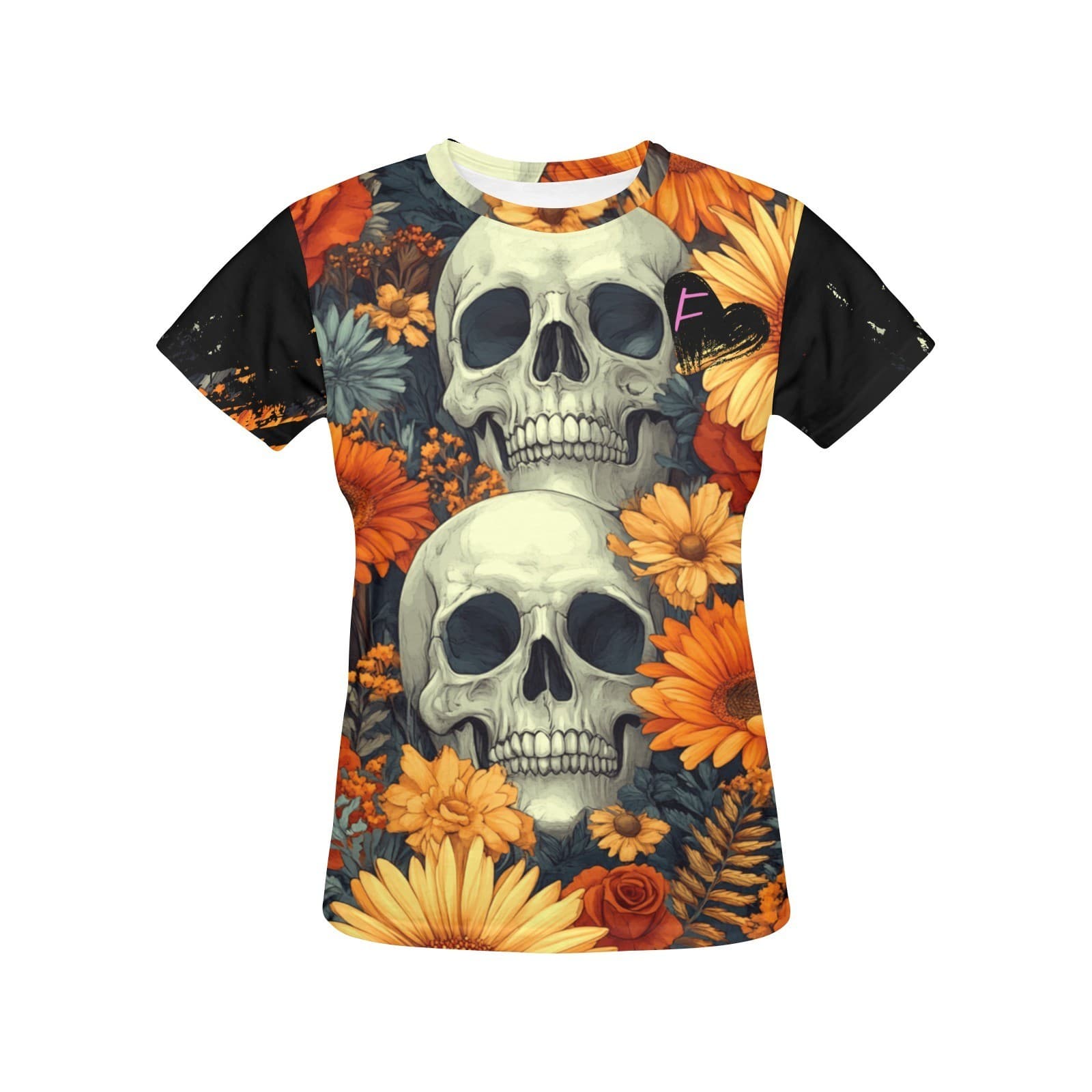 Feral Miss Skull & Flower Tee – Gothic Fall Shirt XS–4XL | Printed in USA