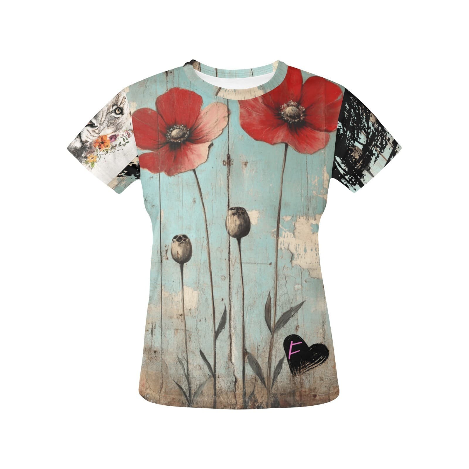 Feral Miss Poppy Floral Tee – Distressed Vintage Flower Shirt | XS–4XL USA