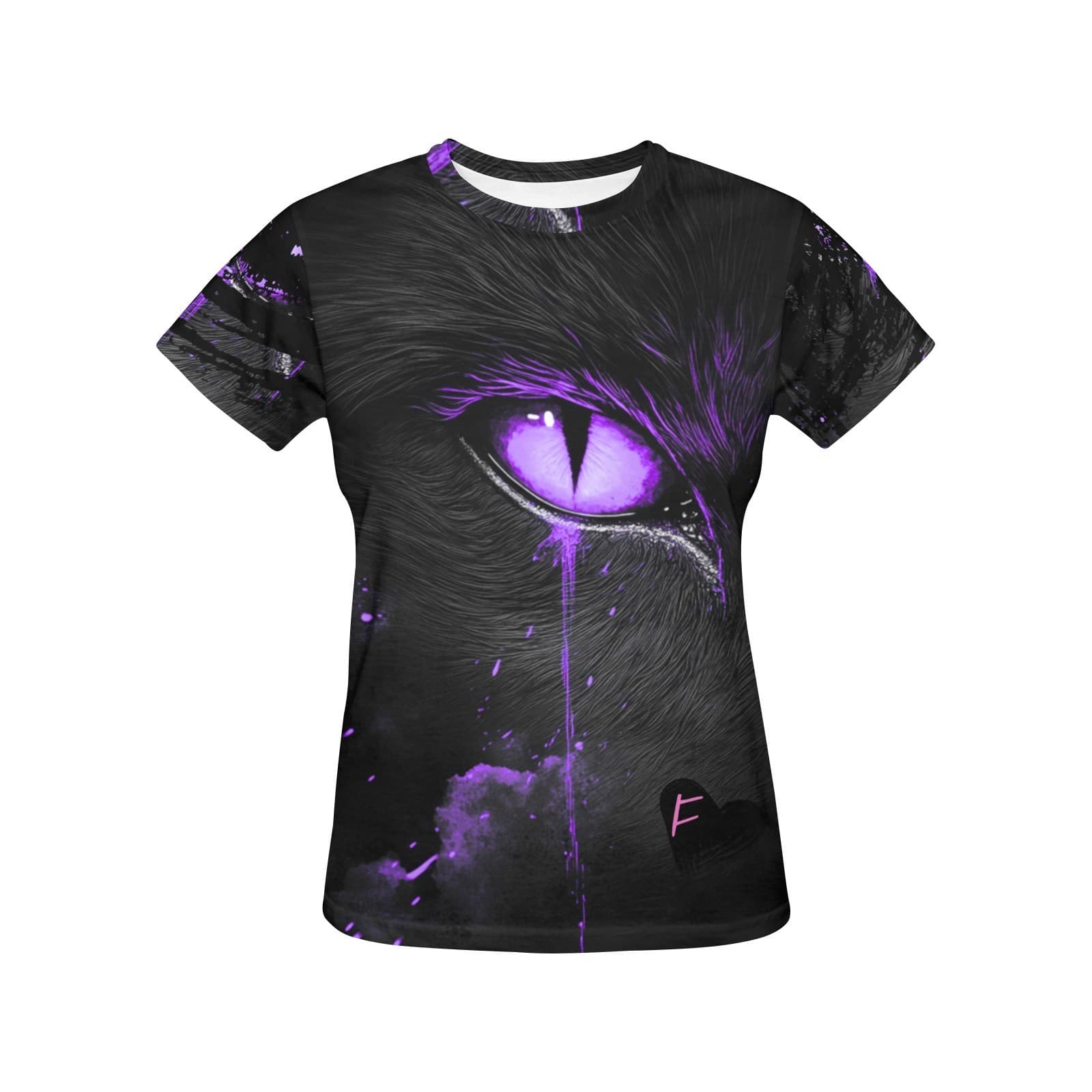 Feral Miss Women's Gothic Panther Eye T-Shirt – Blue, Purple, Pink, Red, Yellow