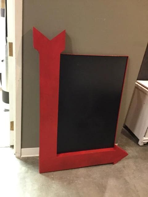 Red Arrow Chalk Board