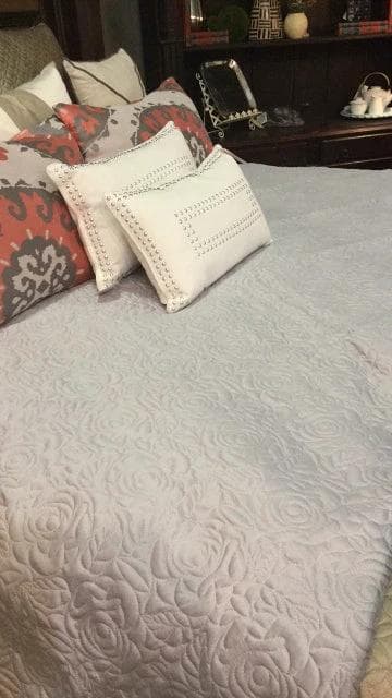 Gray Quilted Coverlet