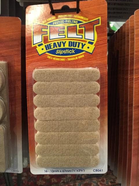 1/2" x 2 5/8 Felt Self Stick Pads