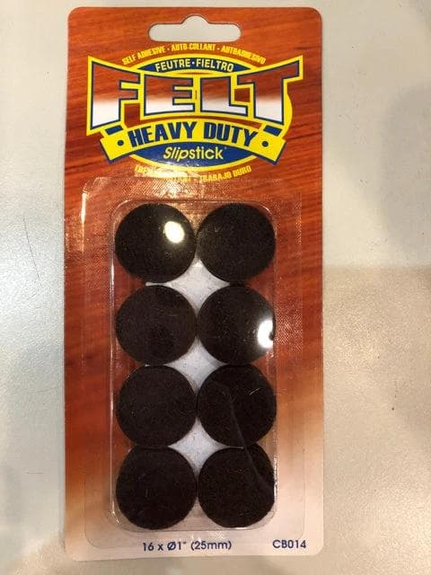 1" Brown Felt Self Stick Pads