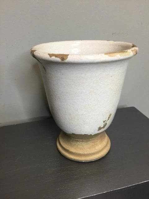 Off White Distressed Vase