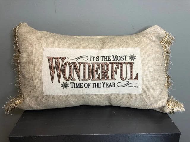 "Its The Most Wonderful Time" Christmas Accent Pillow