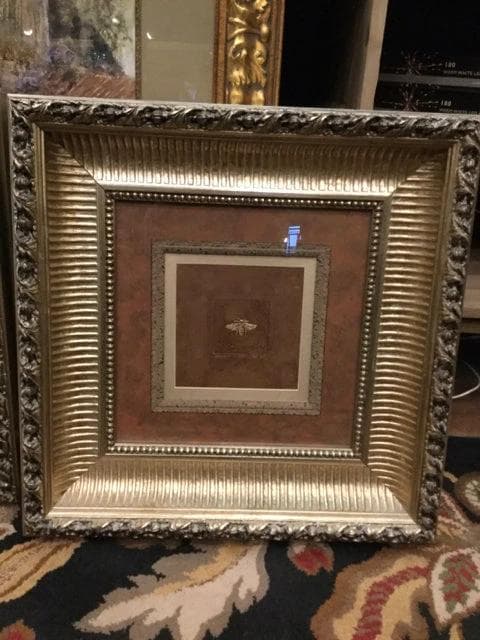 Ornate Silver Framed Insect Wall Decor