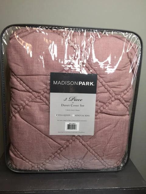 *NEW* Full/Queen Ruched Rosette 2-in-1 Duvet Cover Set