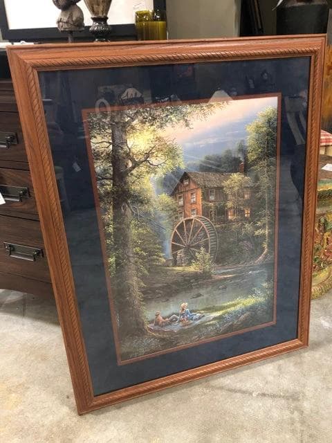 Framed Picnic Scene by Jesse Barnes