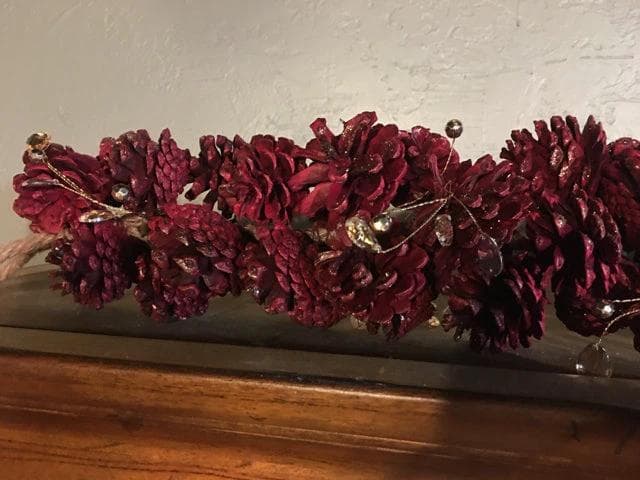 *NEW* Red and Gold 72" Pine Cone Garland