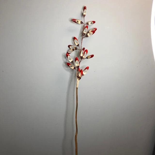Red Bamboo Reeds on Stem