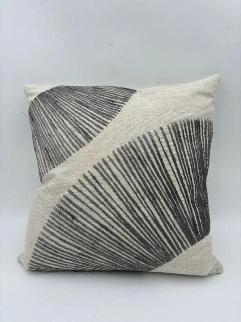 Cream And Silver Down Pillow