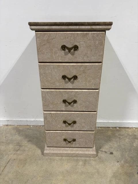 Perdue Faux Marble Lingerie Chest With 5 Drawers