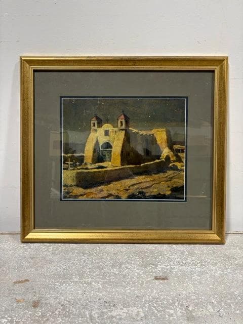 San Francisco De Asis Mission Church Gold Framed Print By Eanger Irving Couse