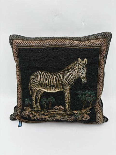 Zebra Embroidered Pillow