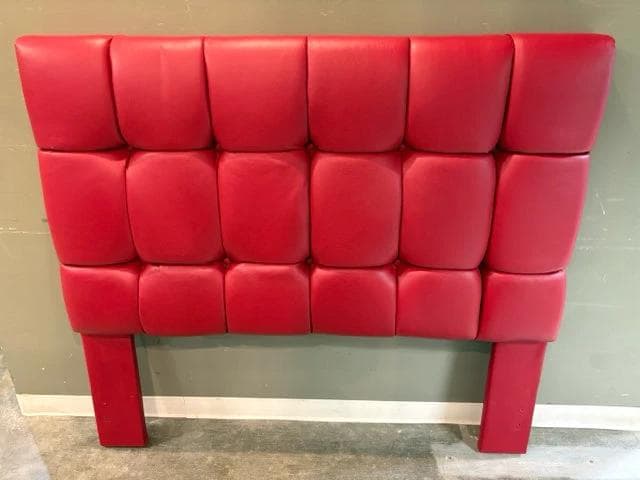 Queen Red Leather Tufted Headboard