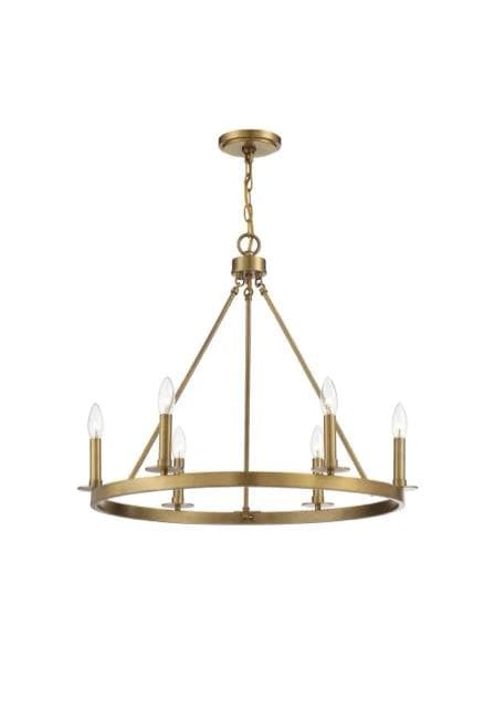 *NEW*Safavieh Meridian 6 Light Round Gold Chandelier