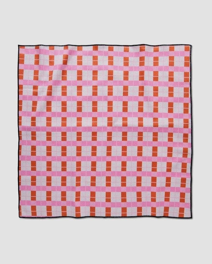 *NEW* Geometry Red Pink Plaid Dog Towel